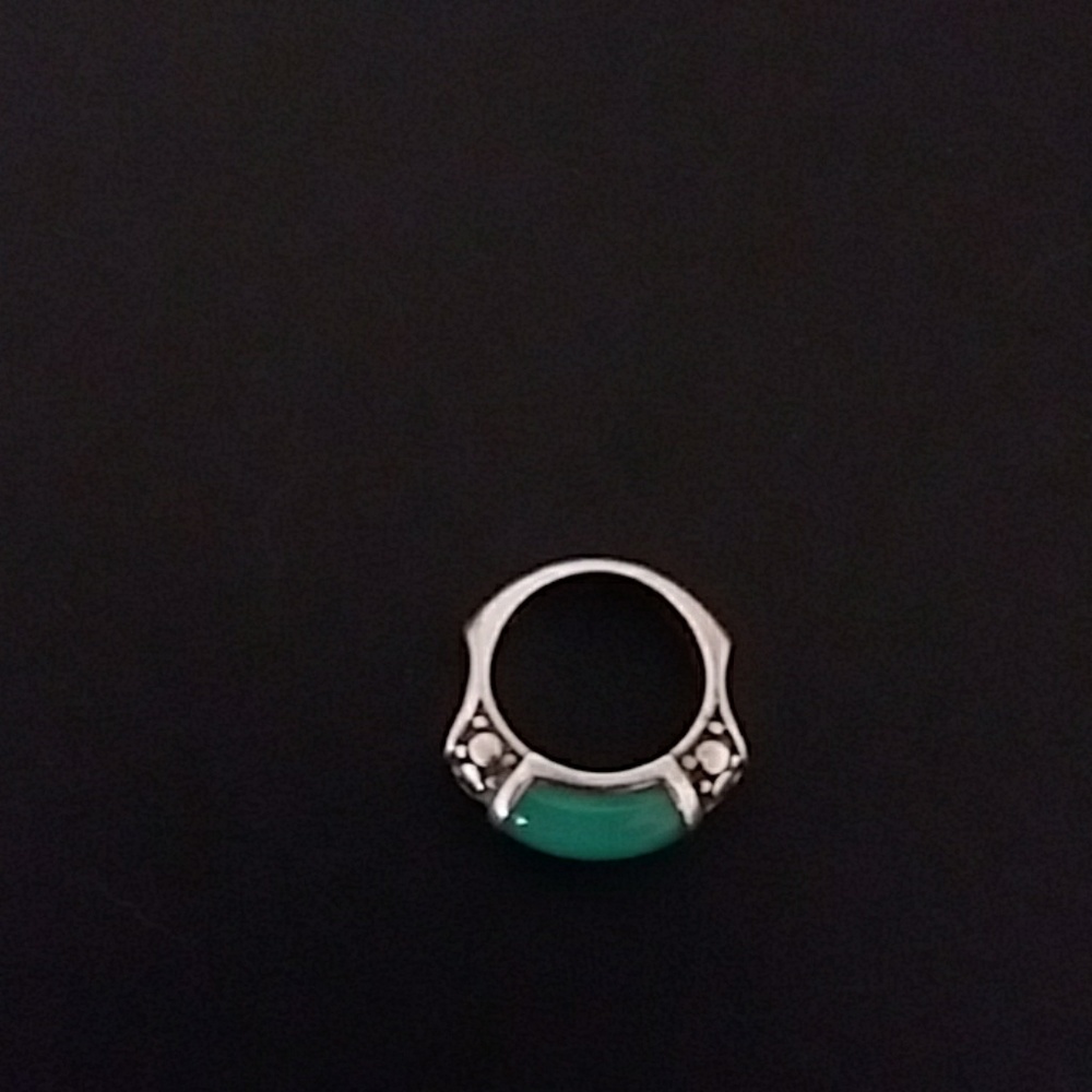 John Hardy 925 Silver Green Chalcedony Ring Size 6